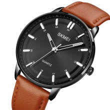 Relojes de pulsera SKMEI 1662 de marca privada para hombre, relojes de cuarzo de cuero informal de Japón Movt